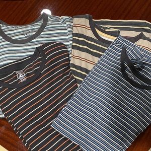 3 Volcom and 1 quicksilver striped T-shirts